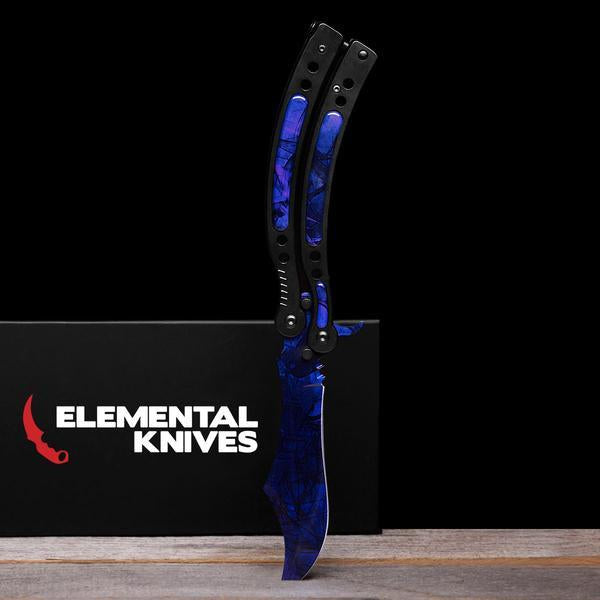 Black Pearl Folding Butterfly Knife-Real Video Game Knife Skins-Elemental Knives