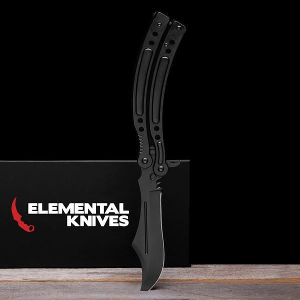 Night Folding Butterfly Knife-Real Video Game Knife Skins-Elemental Knives