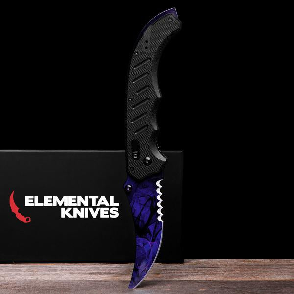 Black Pearl Flip Knife-Real Video Game Knife Skins-Elemental Knives