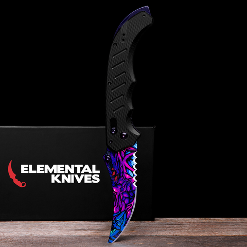 Randomized Hyper Beast© Flip Knife-Real Video Game Knife Skins-Elemental Knives
